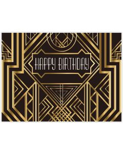 Allenjoy 8x6ft Photography backdrops Gatsby Birthday Children Party Black and Gold Golden Banner Photo Studio Booth Background Newborn Baby Shower photocall