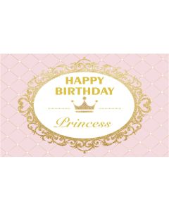 Allenjoy Royal Princess Backdrop for Girls Pink Gold Glitter Celebration Birthday Party Banner Cake Dessert Table Photo Studio Booth Background photocall