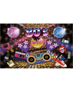 Allenjoy We Love The 80s Party Backdrop for Pictures Hip Hop Rock Music Disco Retro Birthday Colorful House Wall Event Banner Decorations Photo Booth Shoot Photography Background